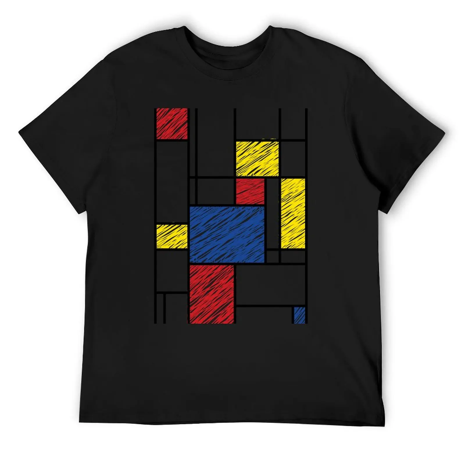 

Mondrian Scribbles Minimalist De Stijl Modern Art  fatfatin T-Shirt plus sizes anime figures clothing for men