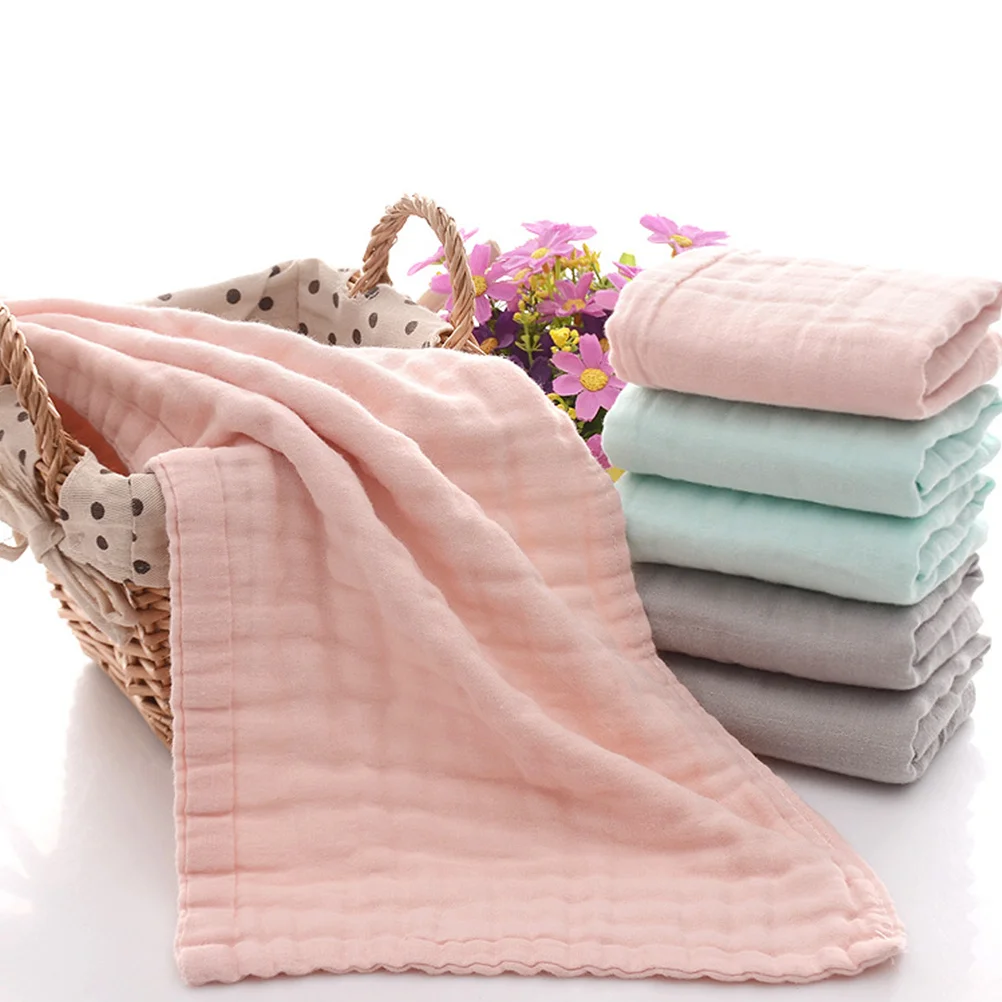 

Детское полотенце для мытья лица, детский платок, розовый, из чистого хлопка, водопоглощающий слюнявчик, унисекс, детские принадлежности, полотенце для мытья лица