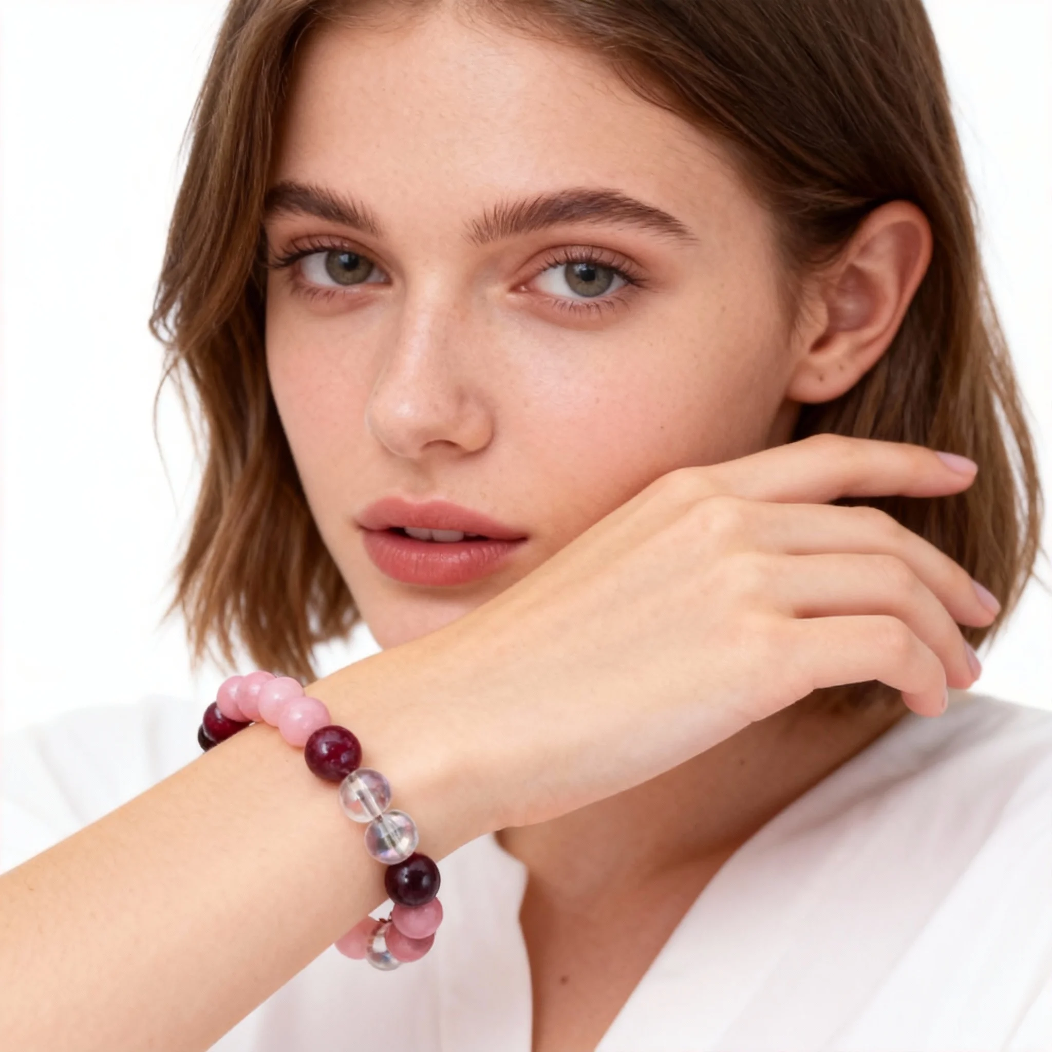 مجوهرات الخريف الرومانسية أساور العقيق بنمط الخشب الأحمر الأحمر هدايا الزوجة عيد الميلاد اليومية سوار العقيق الحجر الطبيعي الحب الإملائي