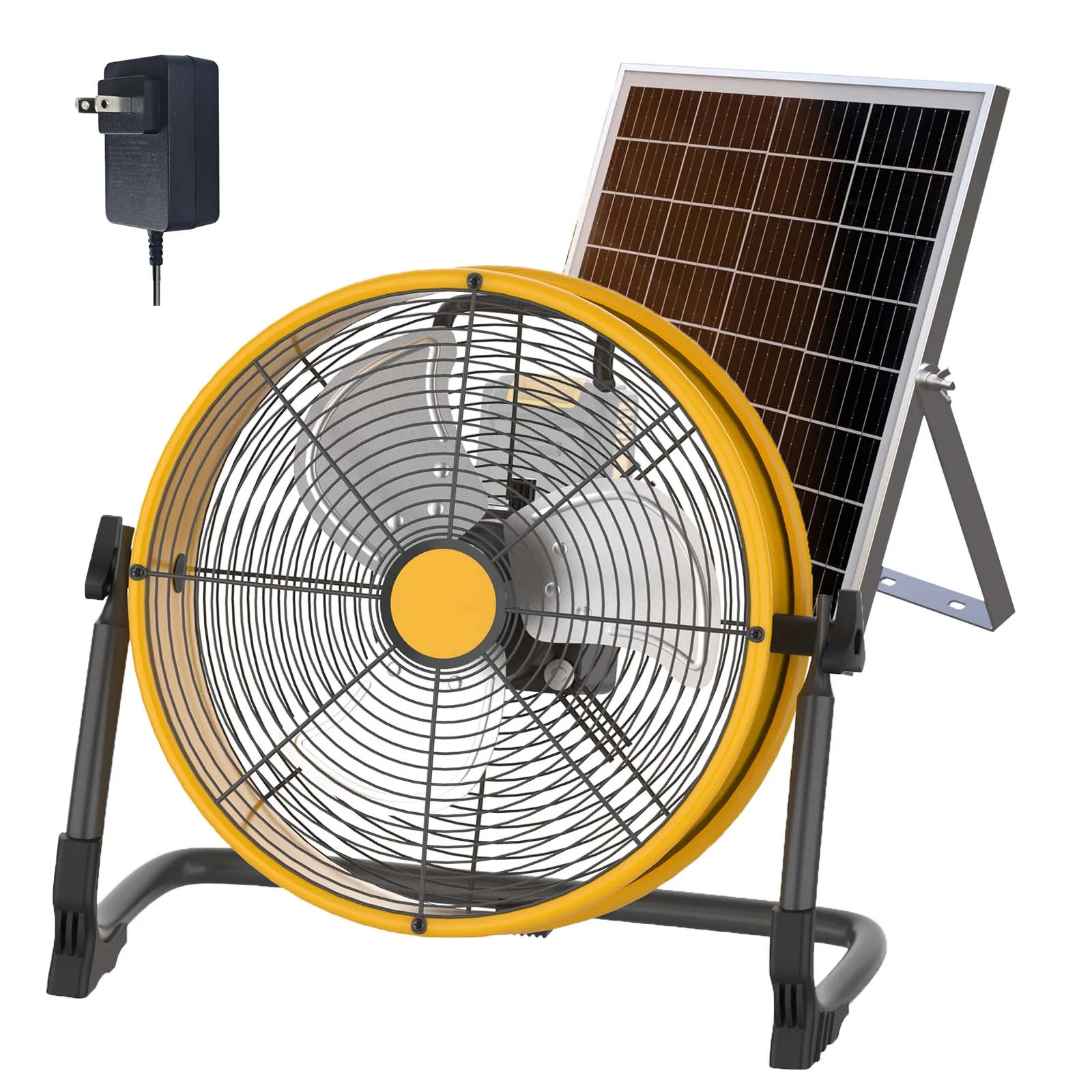 

12-дюймовый портативный вентилятор на солнечной батарее, перезаряжаемый, для дома, гаража, больших помещений, портативный вентилятор для использования в помещении и на улице, для рыбалки и кемпинга