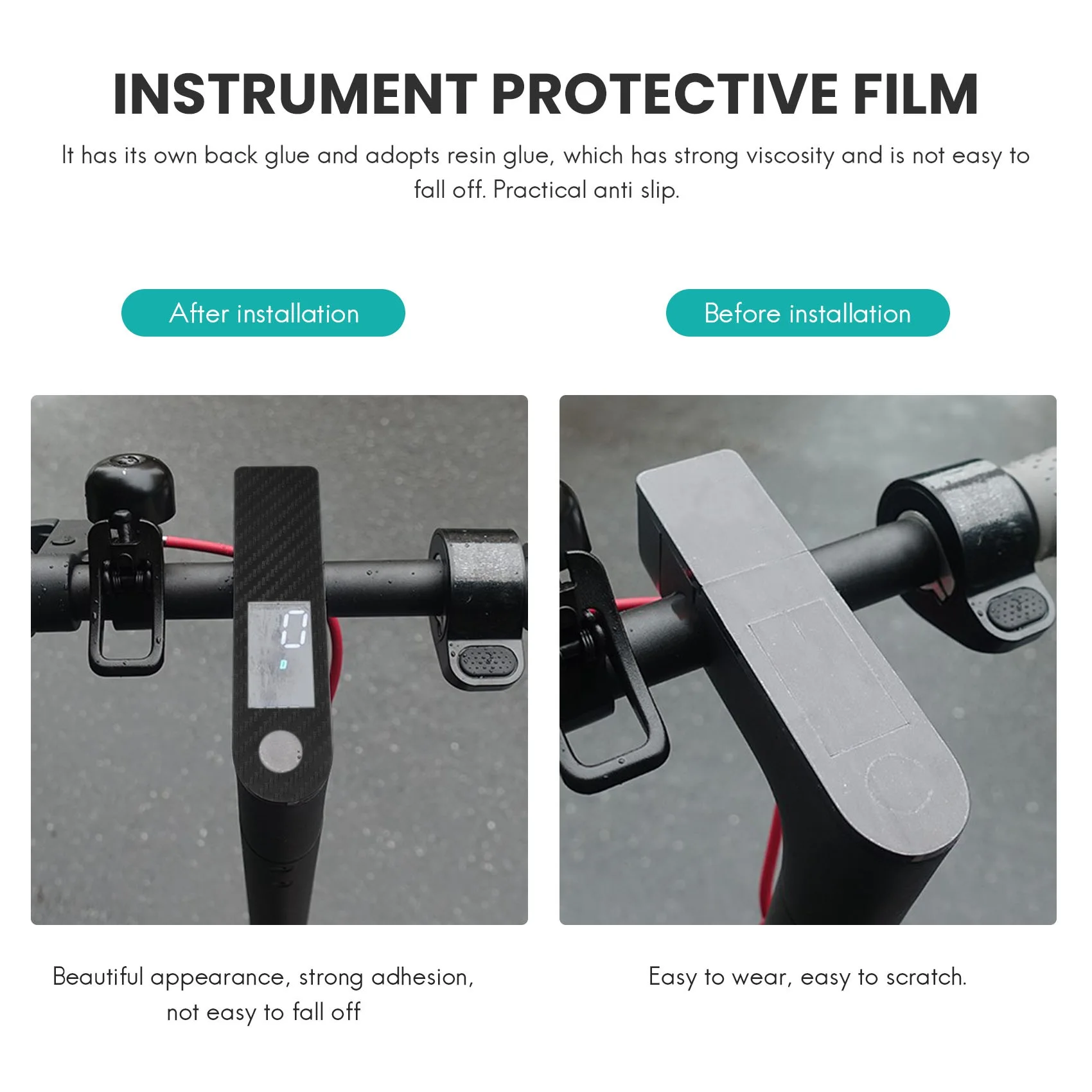

High Quality Electric Scooter Panel Carbon Fiber Waterproof Anti-Slip Protective Film Accelerator Sticker For Xiaomi Mijia M365