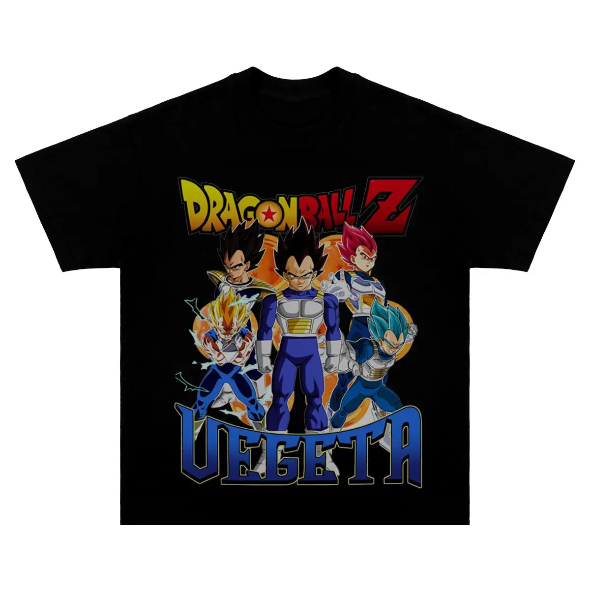 

2026 Summer Dragon Ball Oversized T-shirt High Quality Cotton Vegeta All Forms Print Unisex Retro Casual Adults Kids