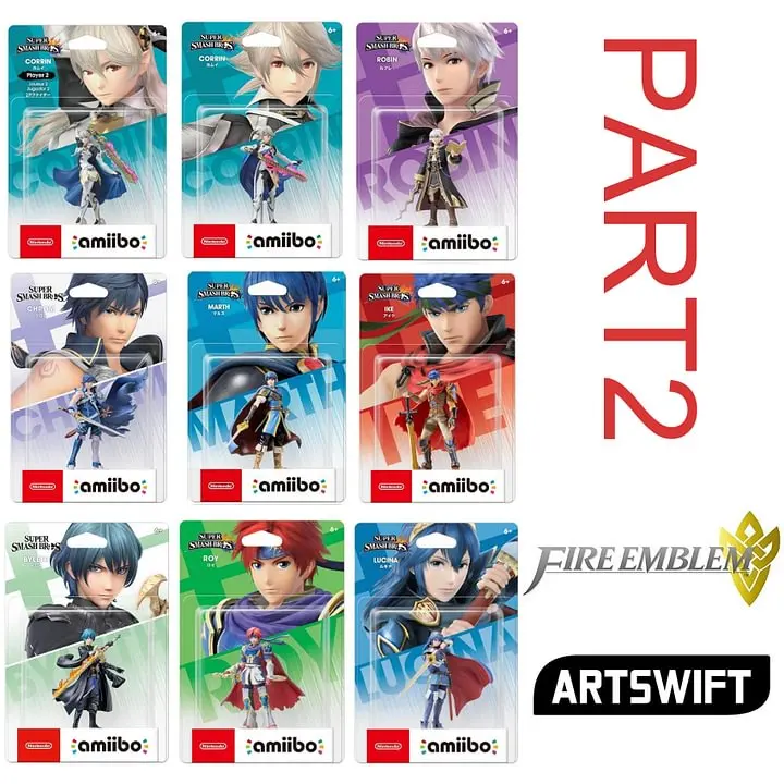 Nintendo Amiibo Fire Emblem Super Smash Bros. Série Corrin 1p2p Robin Chrom Marth Ike Byleth Roy Lucina Original Sem Bloqueio Regional