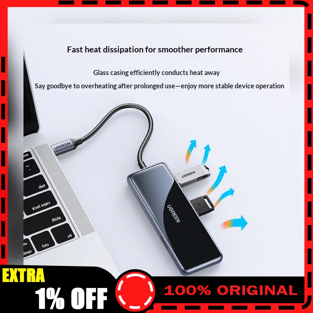 UGREEN 80129 USB C Hub with HDMI USB 3.0 SD TF Card Reader Type C Multiport Docking Station Adapter