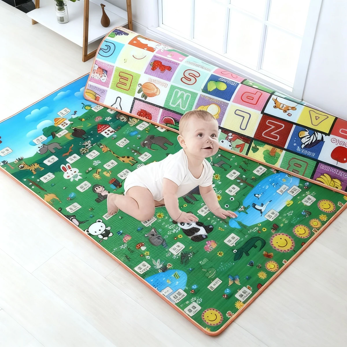 Thick 1 Cm Play Mat for Children's Safety Mat EPE Large Size Environmentally Friendly Baby Crawling Play Mats Folding Mat Carpet