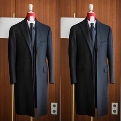 Simple Classic England Style Woolen Overcoat Men Thick Custom Made Single Breasted Pocket Coat Casual Winter Warm Jacket