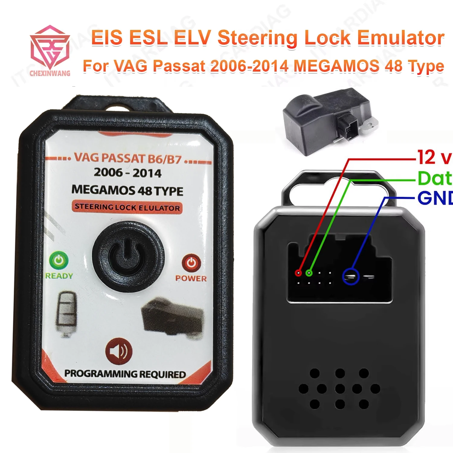 For VW B6 B7 For VAG Passat 2006-2014 MEGAMOS 48 Type EIS ESL ELV Steering Lock Emulator For Volkswagen Transponder with Sound