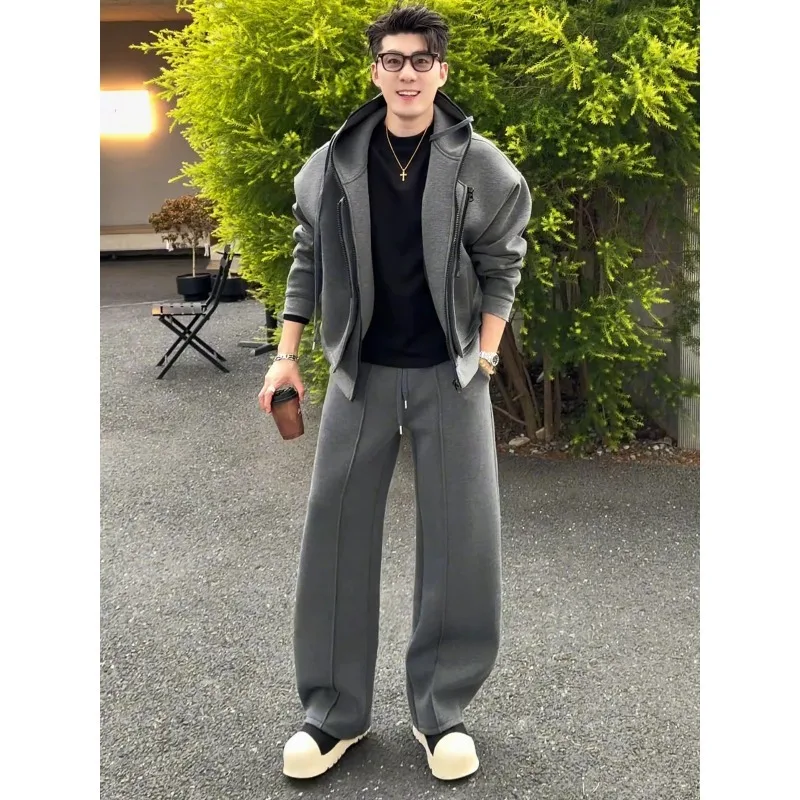 

New Heavyweight American Casual Hoodie Pants Two-Piece Set Simple ape Men's High-End Feeling Suit Long