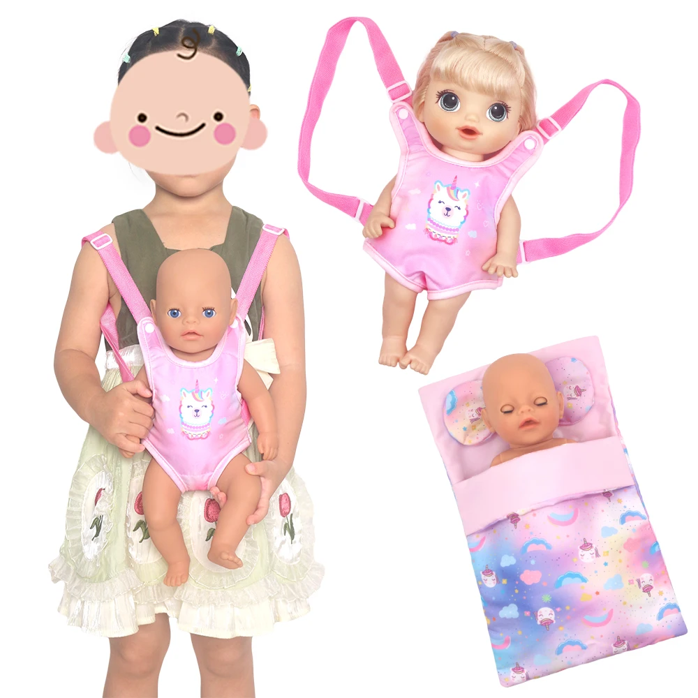 Bolsa de transporte para muñecas estilo Alpaca, 43-45cm, accesorios de ropa para muñecas recién nacidas, regalo de cumpleaños y Navidad, mochila para muñecas de 18 pulgadas