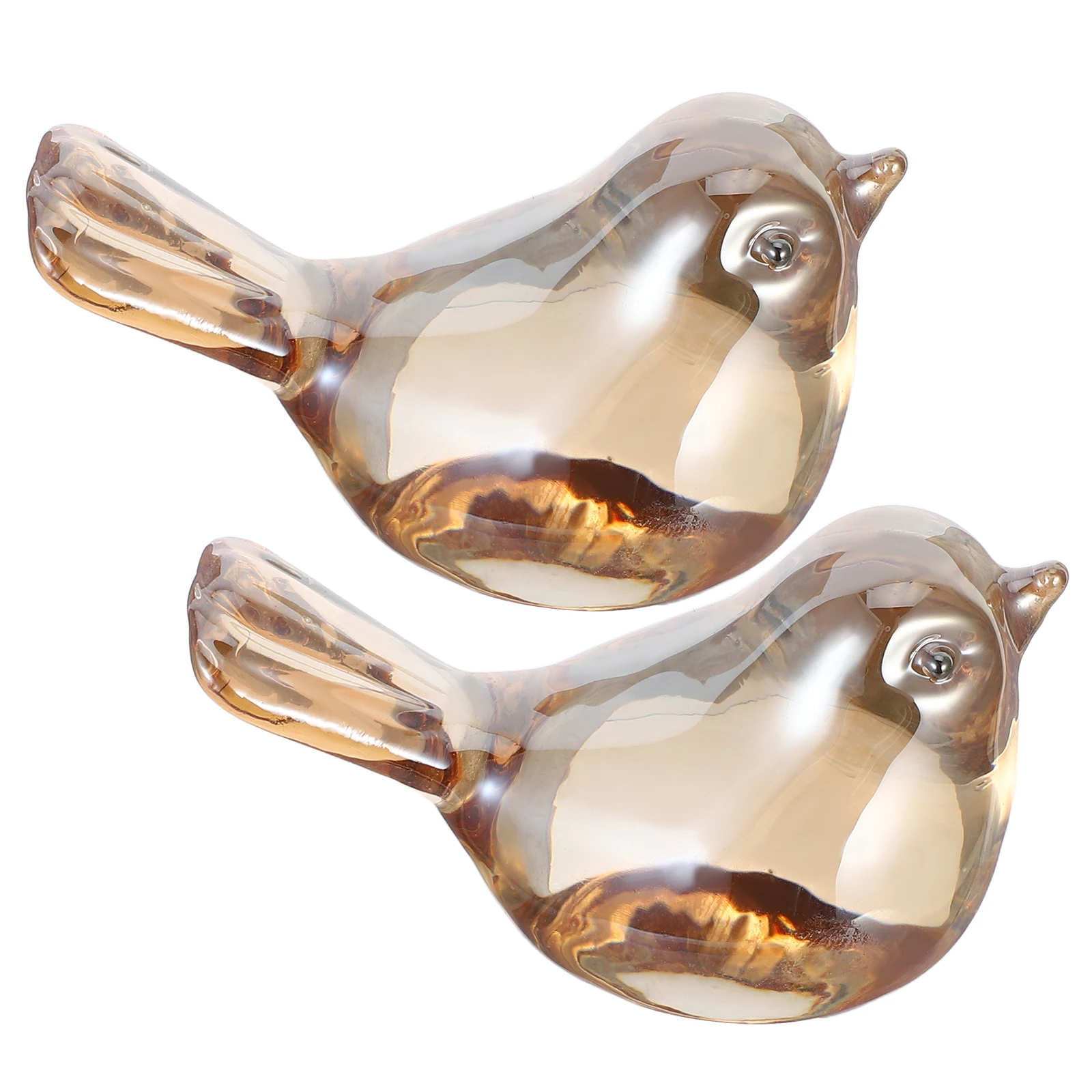 

2Pcs Bird Figurines Home Decor Glass Crystal Bird Statue Animal Model Ornaments For Living Room Farmhouse Bedroom Office Decor