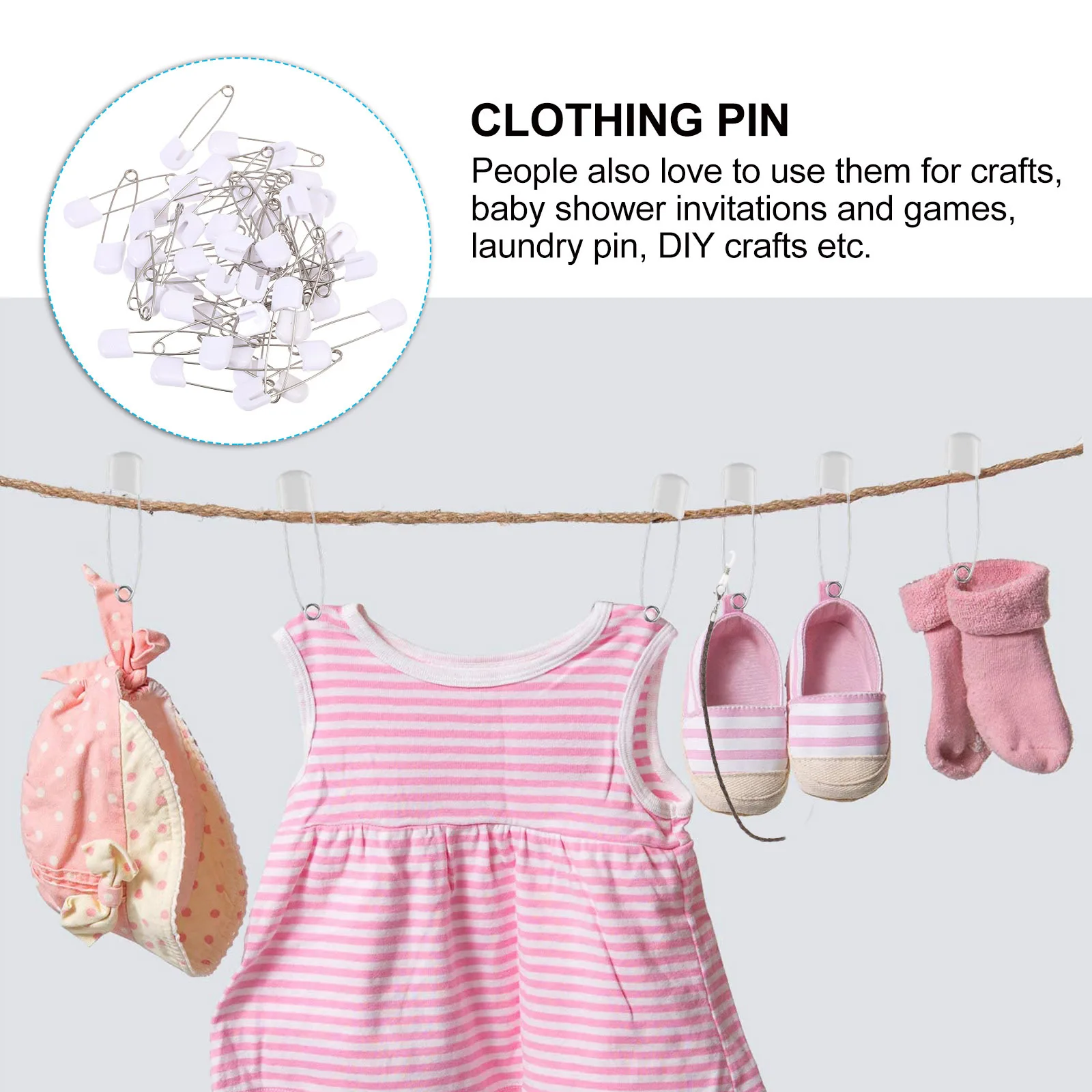 

50Pcs Alloy Safety Pin Diaper Buckle Baby Nappy Brooch Adjustable Large Safety Buckle for Clothes Blankets Quilts DIY