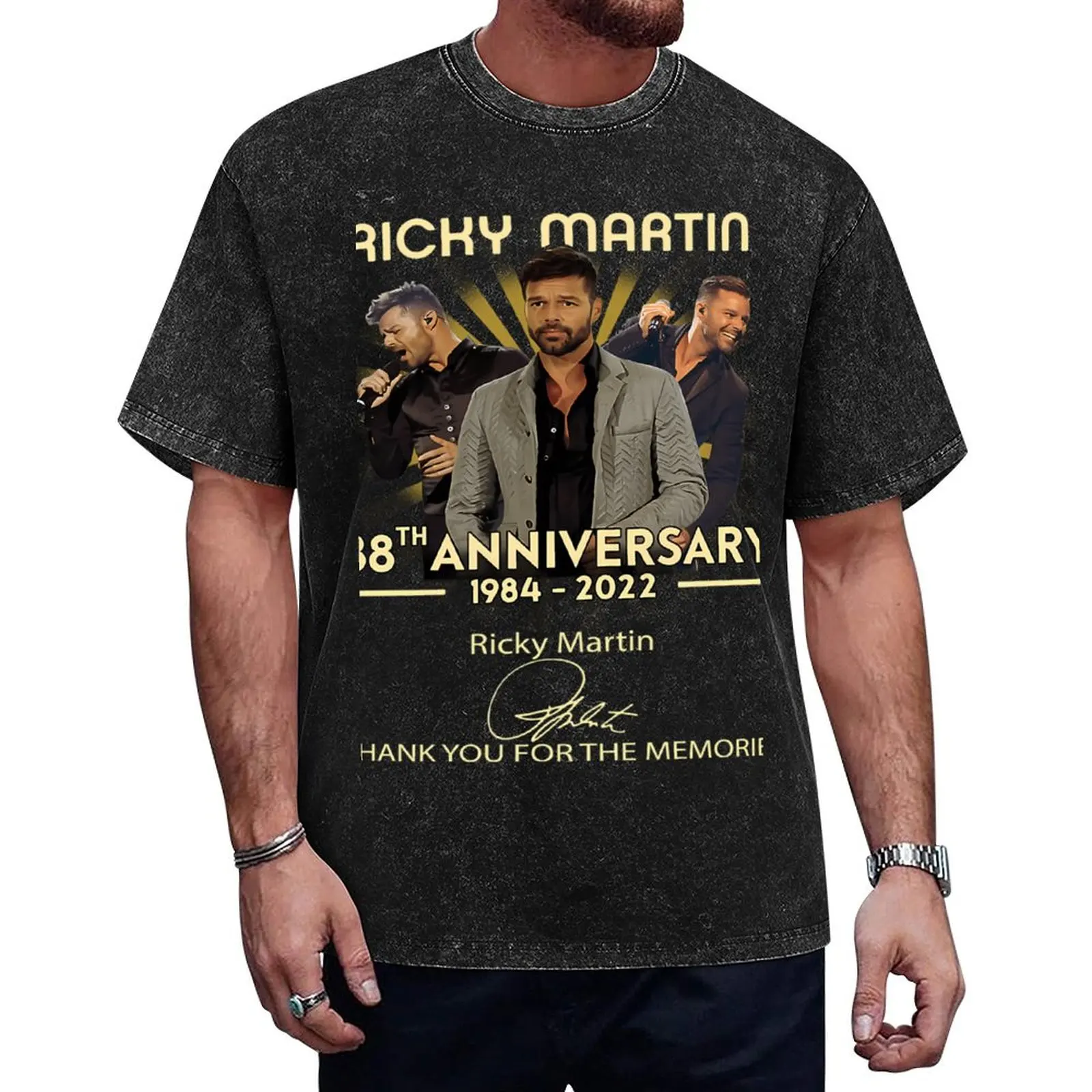 

Rícky MárTin 38th, Anniversary T-Shirt Luxury man designer shirts affliction shirts mens cotton t shirts