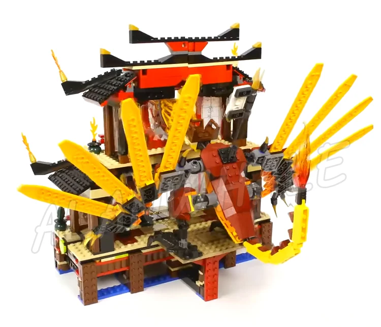 1210ピース 忍者火炎寺院 フル可動 ドラゴン火炎の剣 スケルトン軍隊 79140 ブロック玩具 モデルと互換性あり