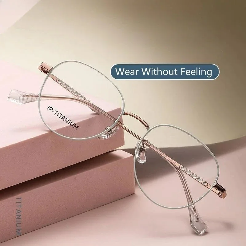 

OLLYMURS New Retro Round Pure Titanium Women Glasses Frames Fashion Simple Small Size Optical Prescription Glasses Men Eyewear