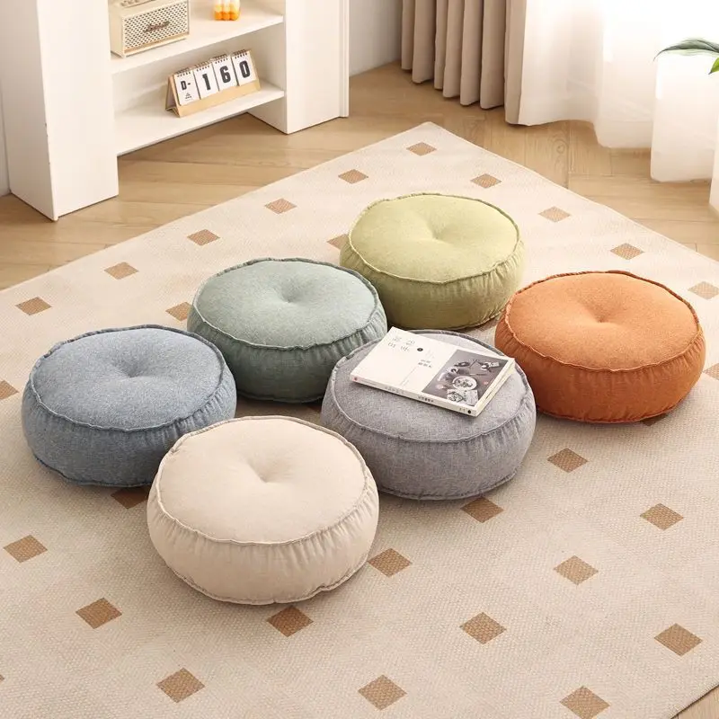 New Arrival Thickened Linen Zafu Cushion Home Use Ultra Soft Japanese Style Balcony Window  Tatami Mat Floor round