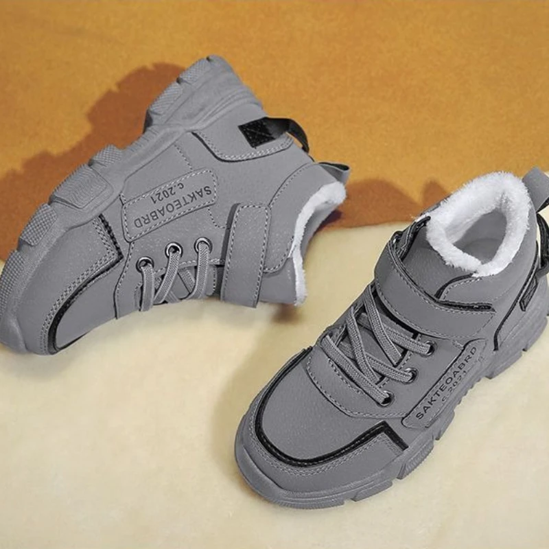 

Зимние детские теплые зимние ботинки на флисовой подкладке для мальчиков и детей старшего и среднего возраста, морозостойкая спортивная зимняя обувь