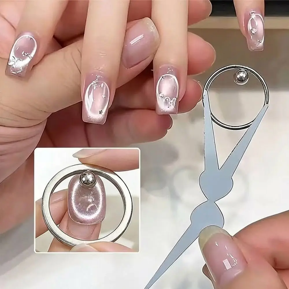 Tragbarer Hohlring-Katzenaugenmagnet für DIY-Nagelkunst-Effekte, Magnetring für Katzenaugen-Nägel, magnetisches Maniküre-Werkzeug