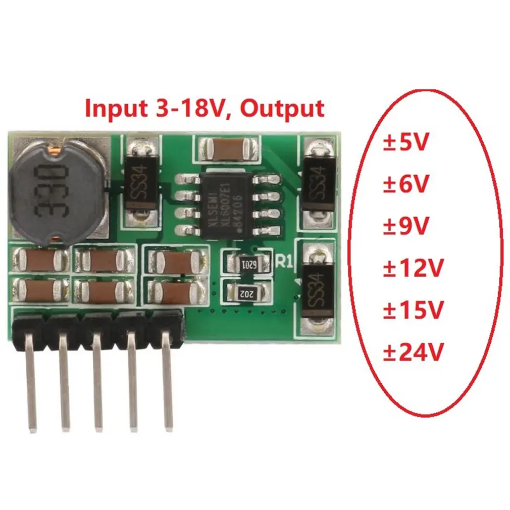 +- 5V 6V 9V 12V 15V 24V Positive & Negative Dual Output Power Supply DC DC Step-up Boost Converter Module Dropshipping Wholesale