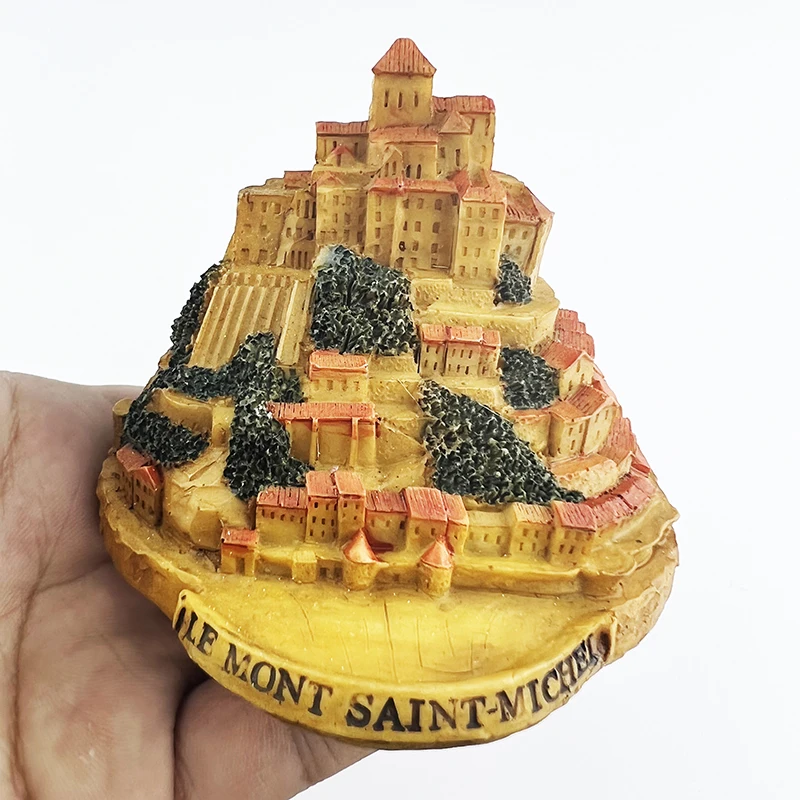 Mont-Saint-Michel Florence Torre di Pisa New York City Figurines Famous Building Model Miniatures Desk Ornaments Home Decoration