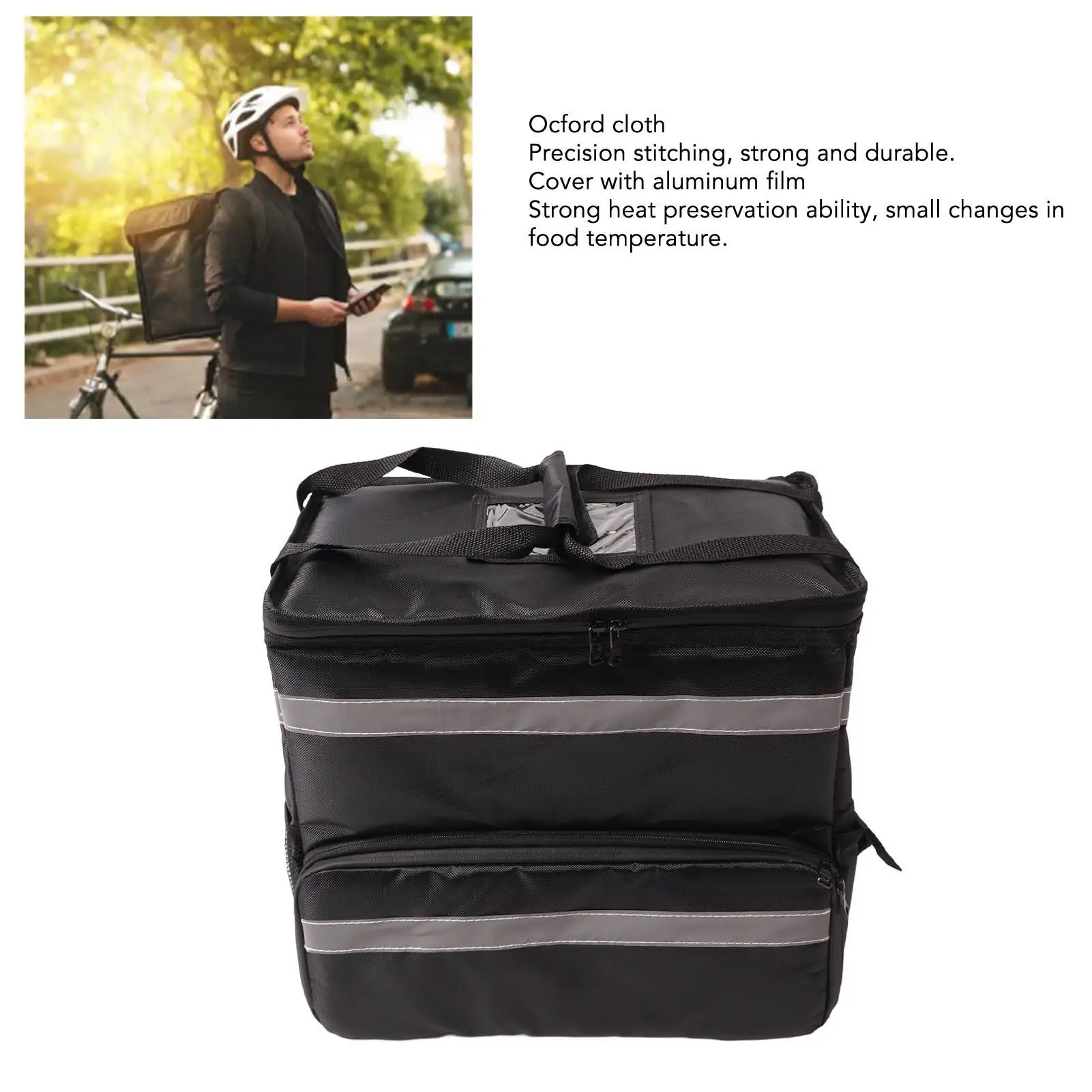 50L Pizza Delivery Backpack with Expandable Layer - Take Out Food Thermal Bag for camping & Travel