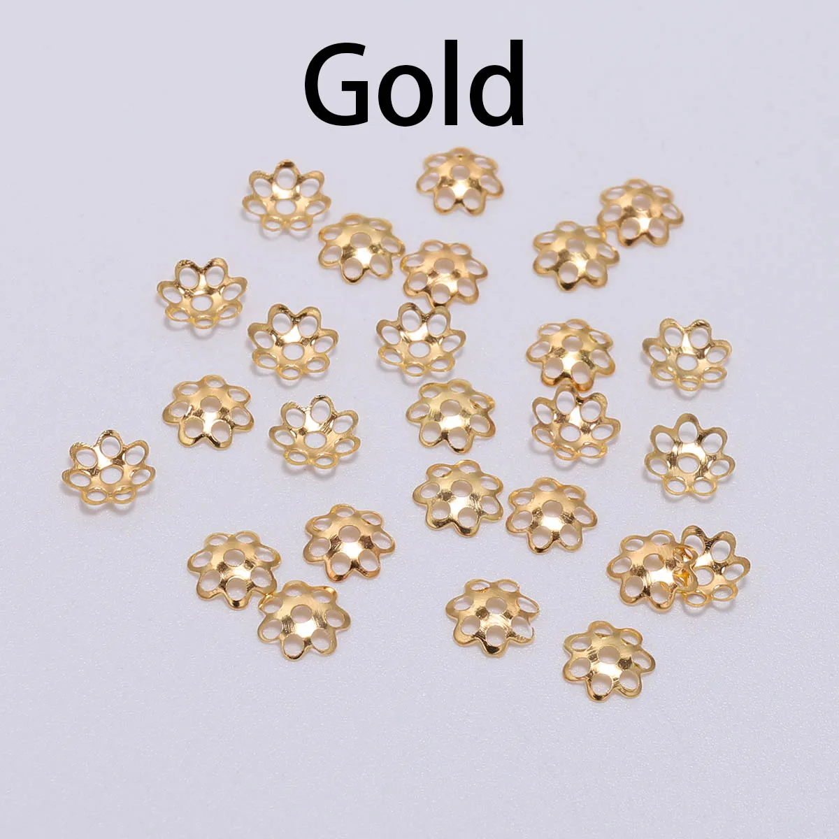 600pcs/Lot 6mm Hollow Flower Metal Filigree Loose Spacer Bead Caps Cone End Filigree For Diy Jewelry Finding Making Supplies