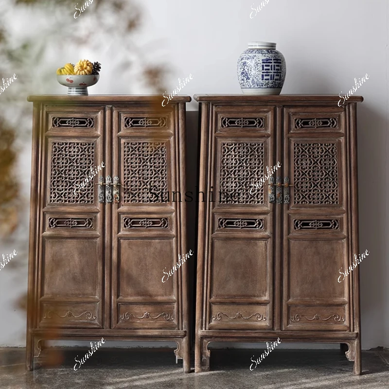 Noodle cabinet Solid wood Chinese antique storage Edge cabinet Large wardrobe Restoration Ming and Qing Classical  FT