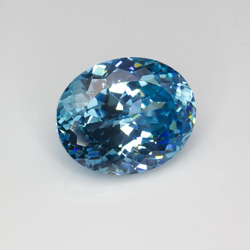 New Aquamarine Oval 100 Faceted Cut Cubic Zirconia Lab Zircon CZ 4K Cutting 5A+ Quality for Jewelry Making