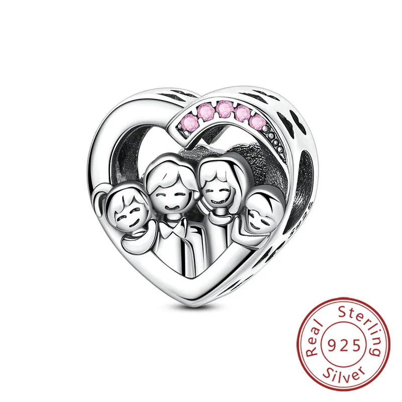 Original 925 Sterling Silber Herz Liebe Charms Perlen Anhänger Fit Original Armband Halskette DIY Charms Frauen Mann Schmuck Geschenk