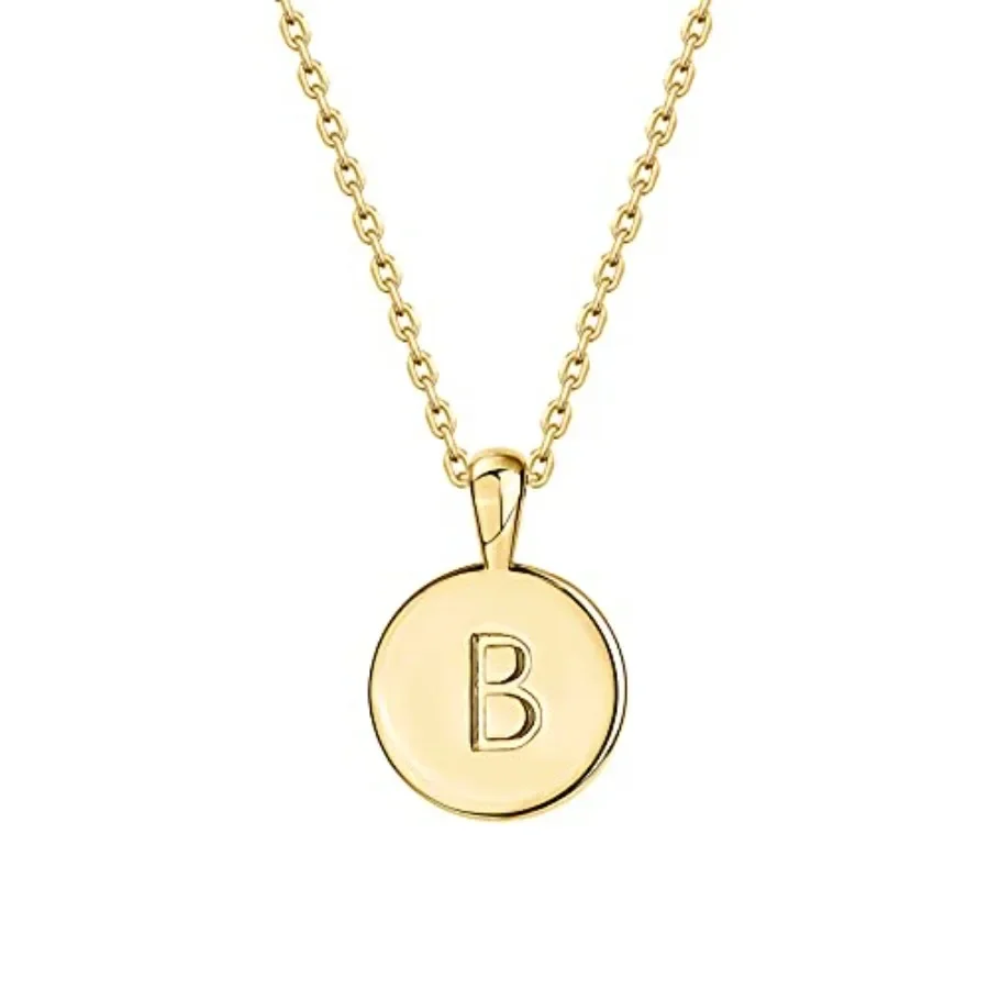 

14K Gold Plated Initial Letter Pendant Necklace for Women Gold Alphabetical Initial Necklace
