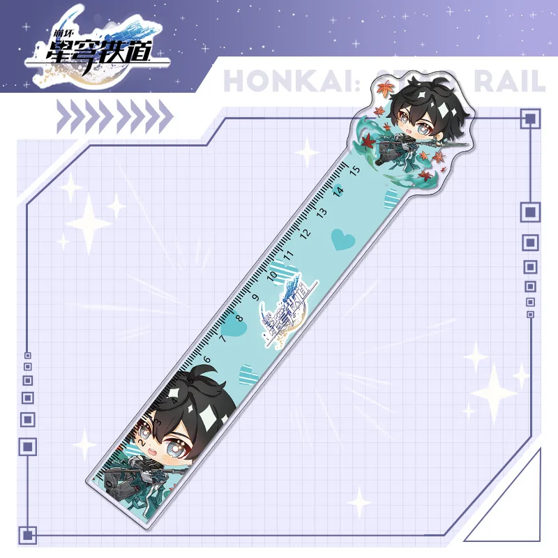 Honkai Star Rail Rulers Anime Acrylic Straight Ruler Guinaifen Topaz School Supplies Imbibitor Lunae Drafting Supply Jing Yuan