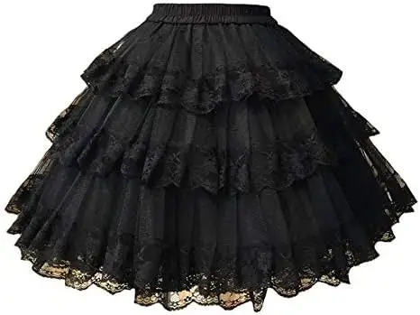 Lächelnder Engel 3-Layered Gothic Layered Gekräuselten Luxus Vintage Rockabilly Petticoat Krinoline Unterrock