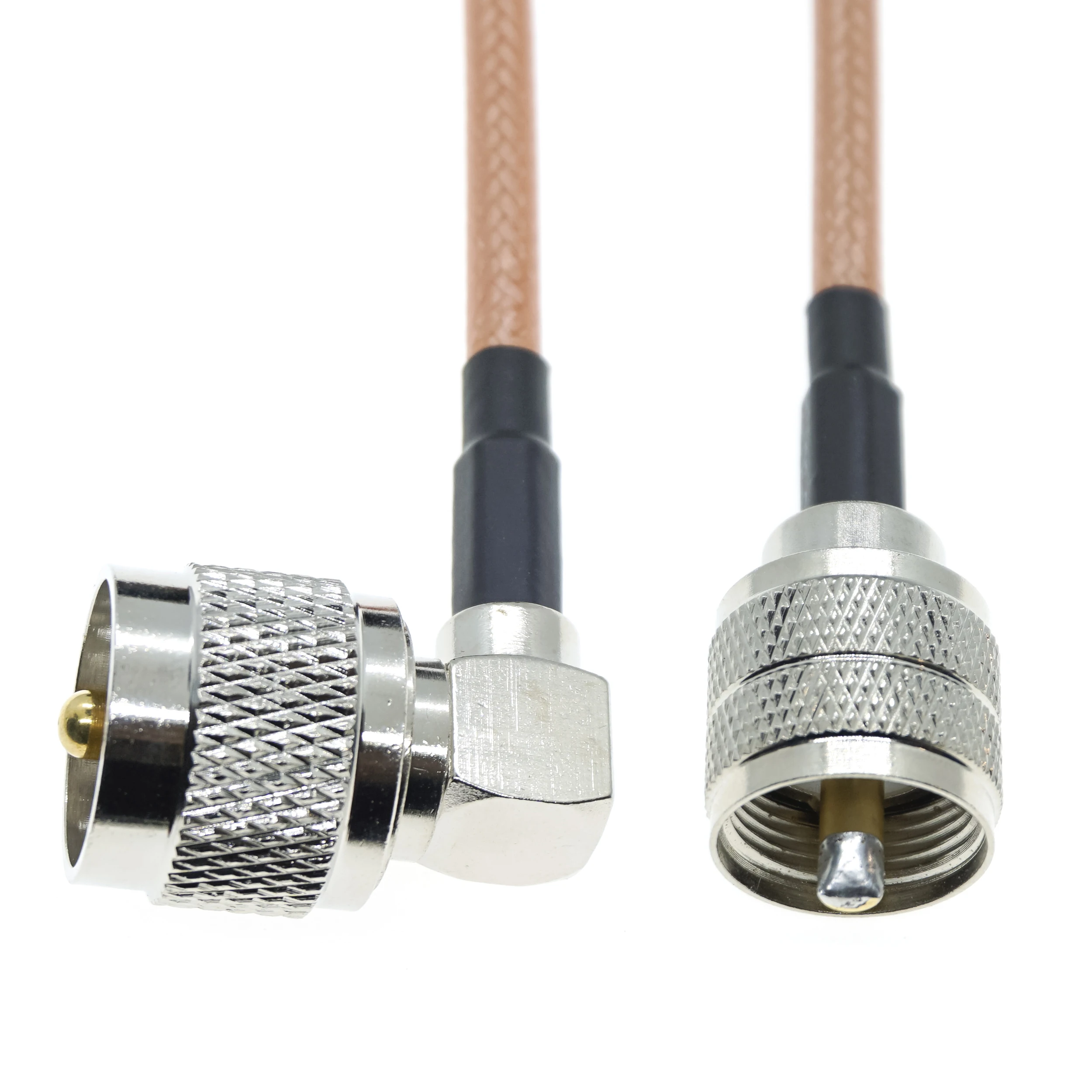 RG400 PL259 UHF Male Plug to UHF Male Right Angle Crimp Antenna RF Pigtail Coaxial Cable 50ohm