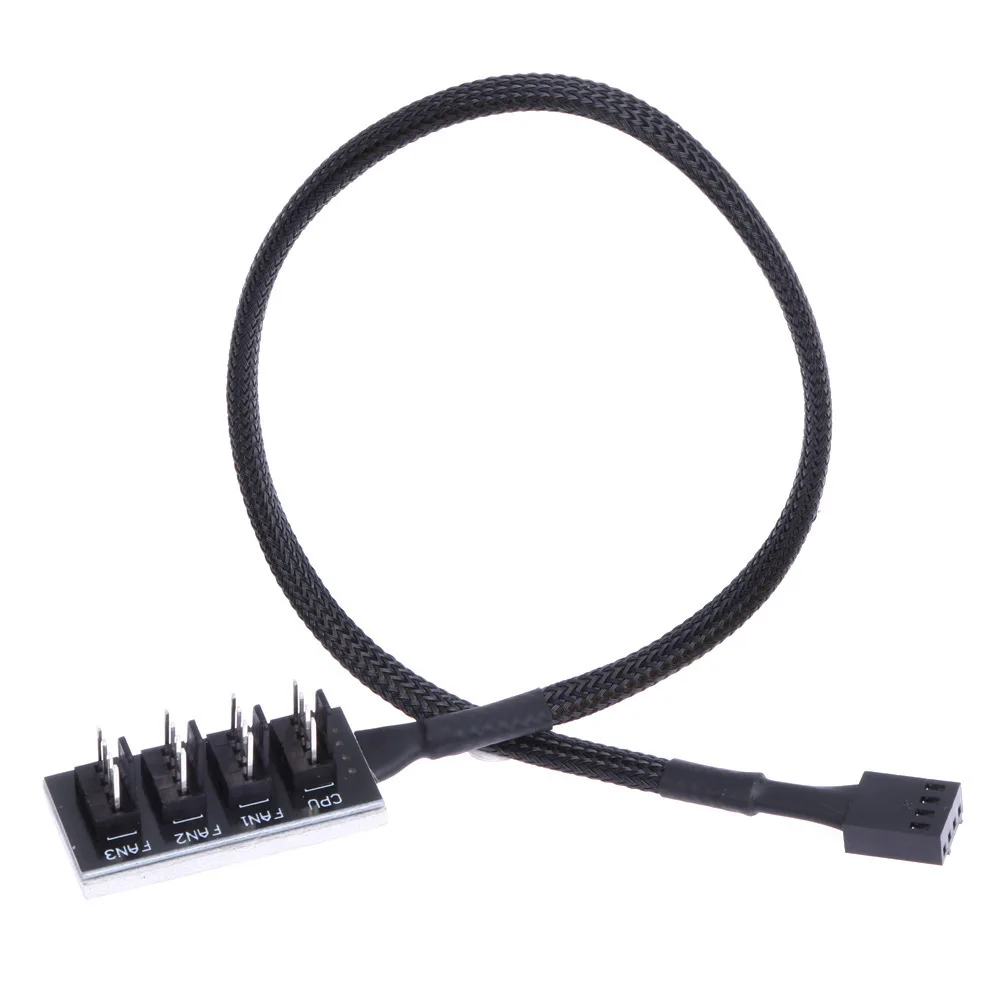 4 Pack For PWM Fan Hub Splitter Cable Power Extension for PC For Cooling Fans Compatible with 3 Pin and 4 Pin Fans