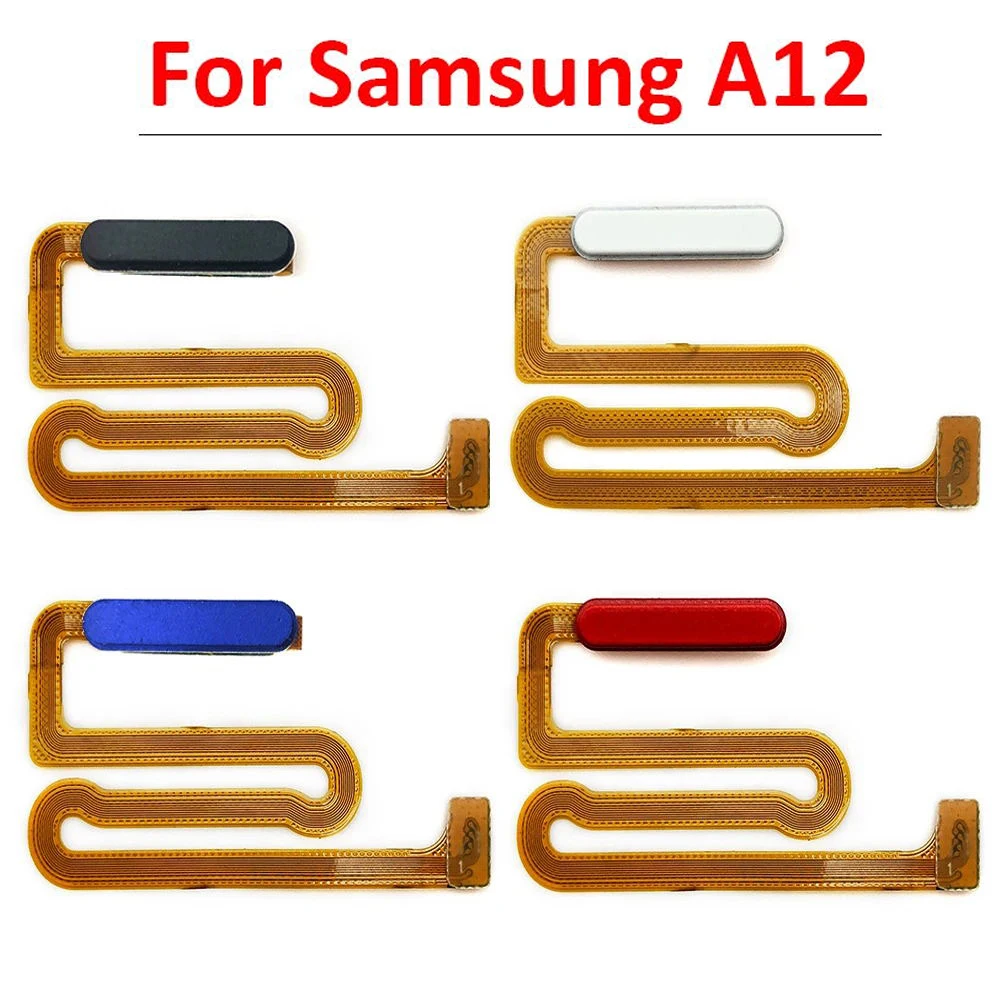 New For Samsung A12 A125 A125F Home Button Fingerprint Sensor Flex With Power Key Button Flex Cable