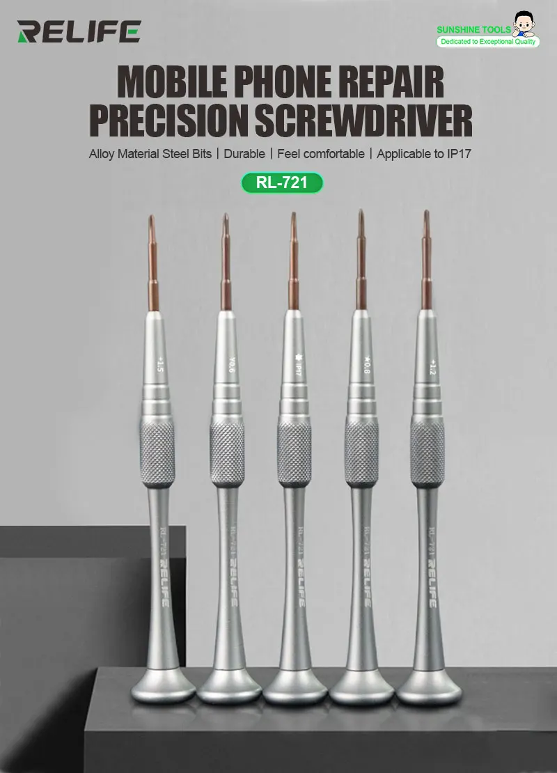 RELIFE RL-721 Screwdriver Set Precision Torx Cross Screwdrivers Tips in Handle For iPhone 11 XR 6 6S 7 8 X Phone Open Hand Tools