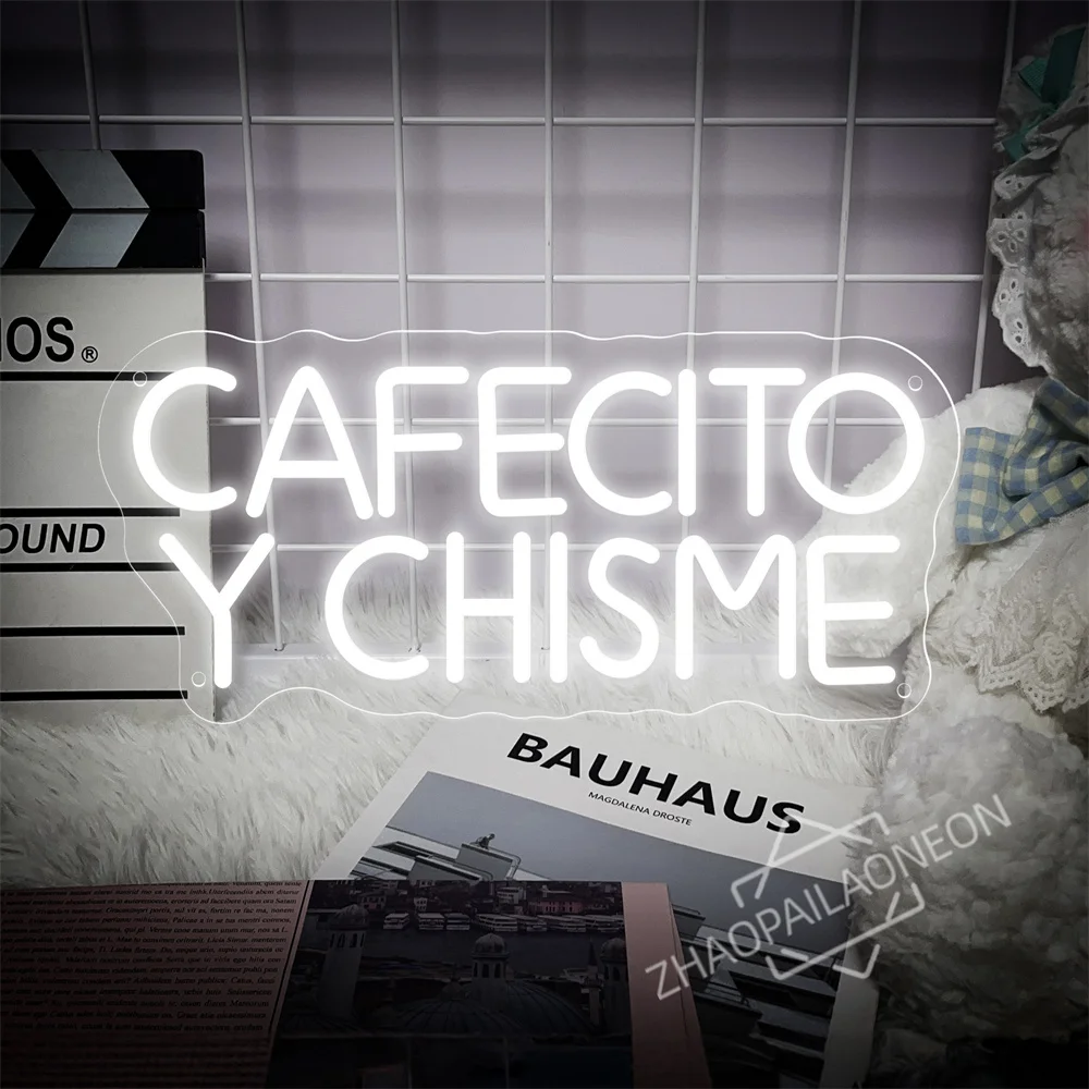 

Неоновая вывеска Cafecito Y Chisme, кофейня, неоновый настенный декор, кафе-бар, бизнес-вывеска, бизнес-вывеска, ресторан, кухня, декор, огни