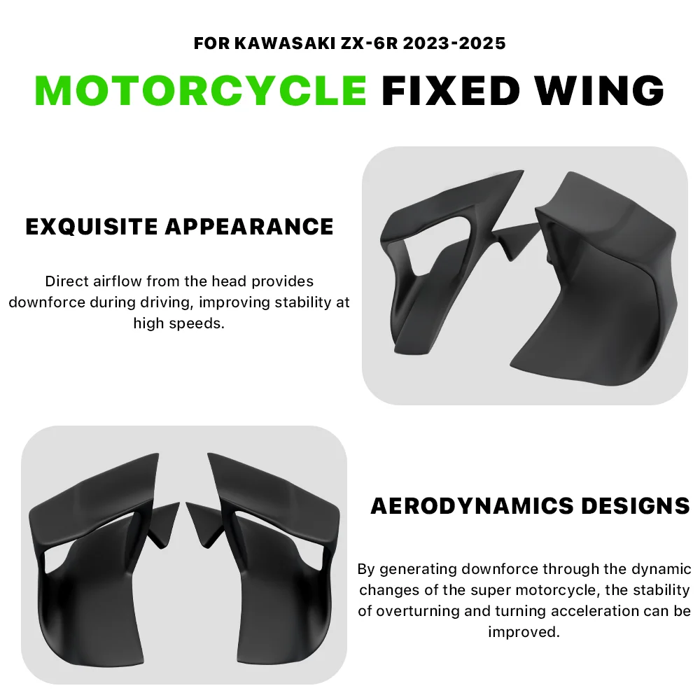 Asas de Ventos para Kawasaki ZX-6R 2023-2025 Verde