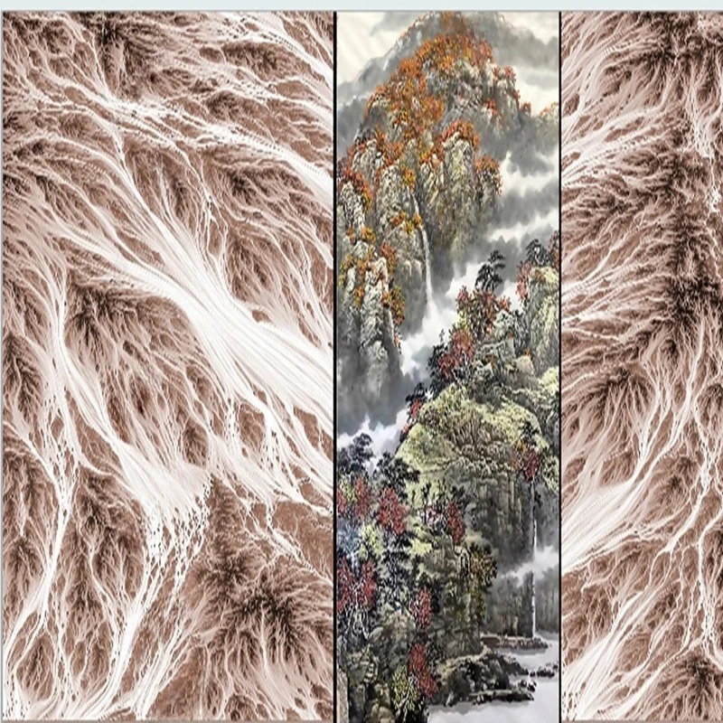 Custom New Chinese Style Abstract Ink Painting Landscape Wallpaper Hand-Painted Mural Home Decor Wall Coverings Papel De Pared