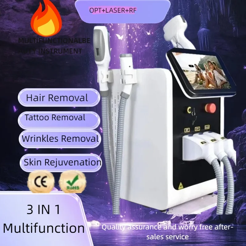 

OPT IPL Picosecond Laser RF Facial Multifunctional Beauty Machine 3 IN 1 Remove Wrinkles Freckles Pigment Painless Hair Removal