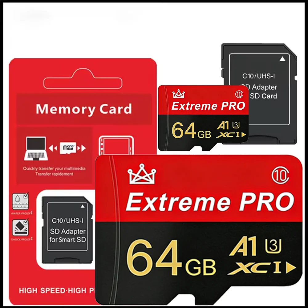 Original 64GB 128GB Micro SD Memory Card Class 10 UHS-I U3 V30 for Car Dash Cam Truck DVR Loop Recording High-Speed SD Card TF C