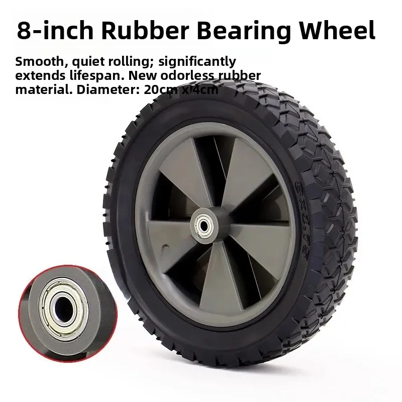 Quiet Rubber Tank Wheel for Camping Trailers Portable Shopping Carts Off-Road Wheels Foldable with Brake System Camping Acces...