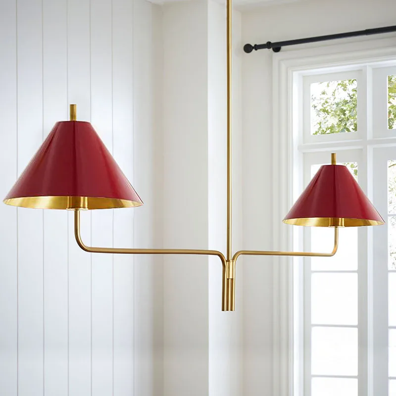 

American Vintage Pendant Light Rustic Metal Dining Table Chandelier Minimalist Restaurant Hotel Table Hanging Lamp for Lustre