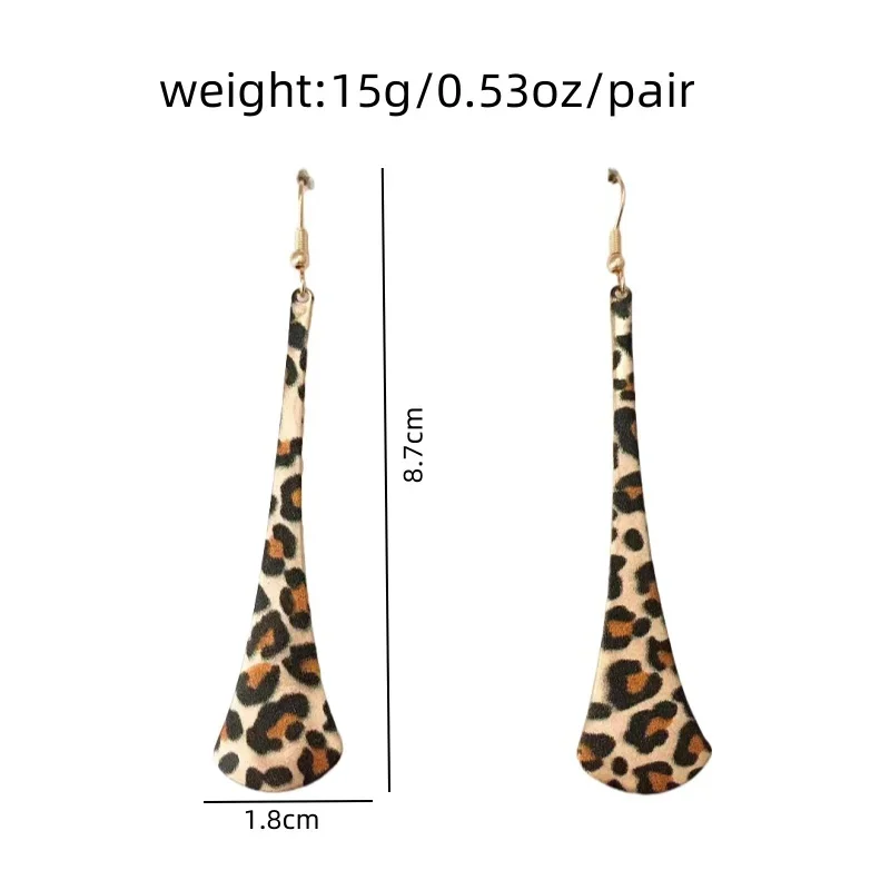 Trendy Classic Geometric Leopard Print Metal Earrings Elegant Simple Europe Design Earrings for Women Female Accessories