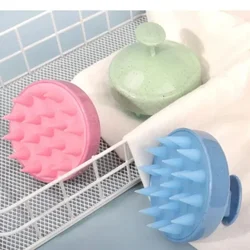 Colored Silicone Shampoo Brush Scalp Hair Washing Cleaning Bath Combs Pink Scalp Massage Comb Easy Foaming Wash Hair Brushes