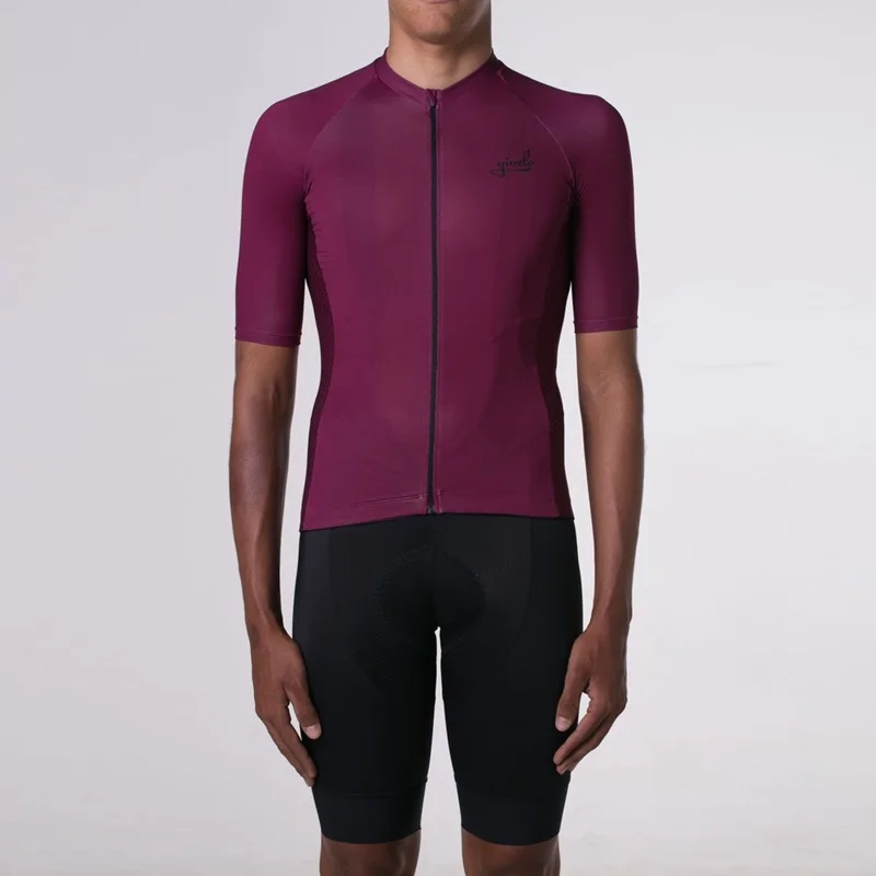 Pure Wine red color cycling jersey men Go Pro team cycle suit Short sleeve   and black shorts Gel padde Comfortable kit