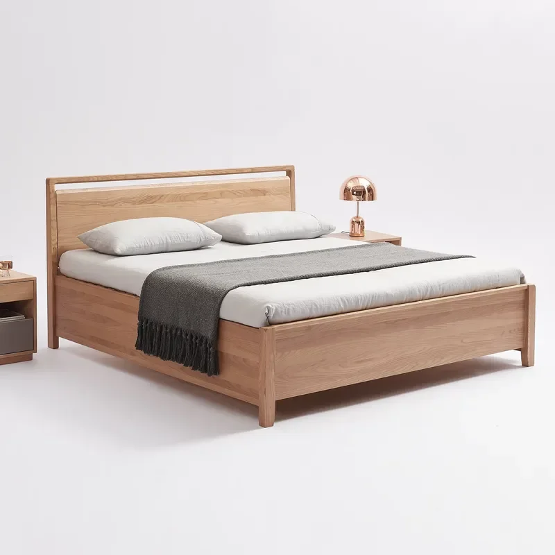 Solid Ash Wood Hidden Storage Box Space Saving Bed Frame Beds Platform King Queen Timber Wooden Bed