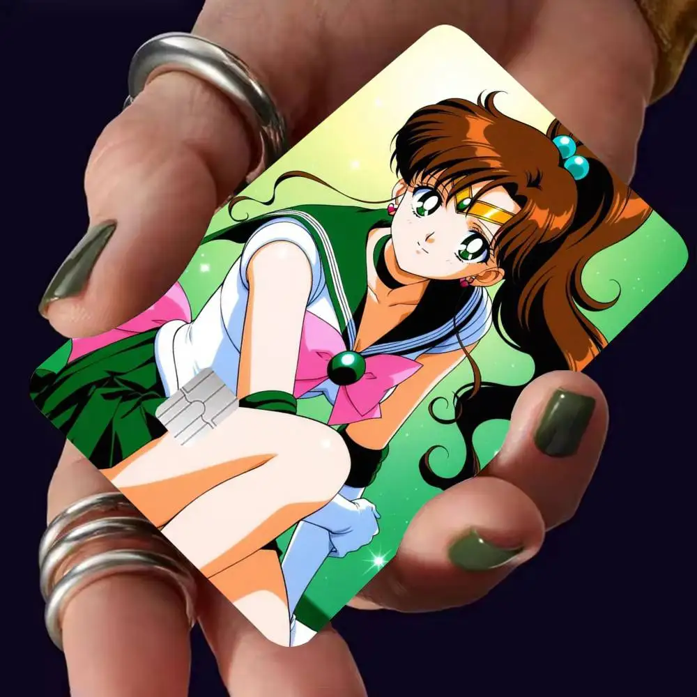 Makoto Kino Sailor Jupiter 4pcs 1Set Laser Holographic Sticker Skin Cover for Credit Bank Debit Card