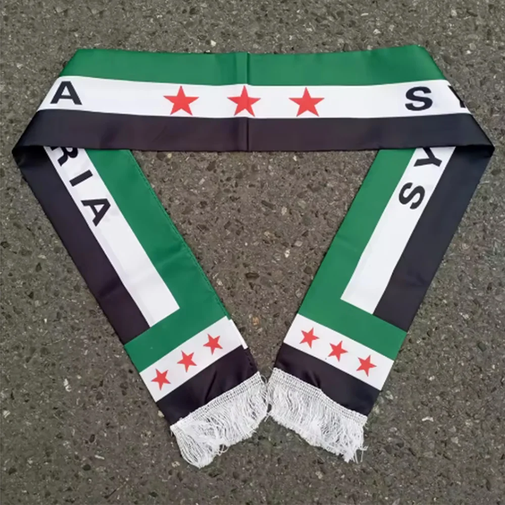 scarf 15*150cm Customized Scarf  Syria  The Syrian Arab Republic Syrian three Star Scarf Banner