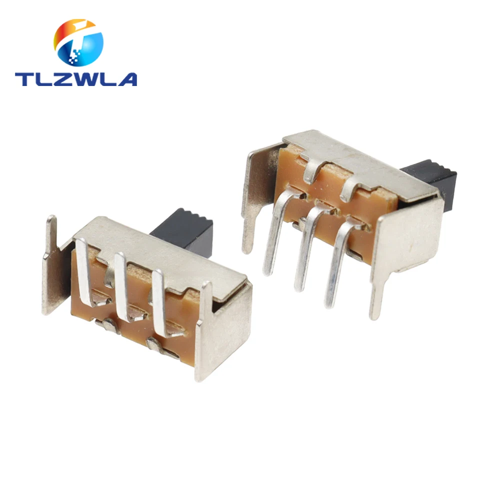 10PCS SS12F23 SS12F23VG5 0.5A 50V Toggle Switch 3PIN 1P2T 90 Degree Curved Needle Slide Switch Handle high 5mm