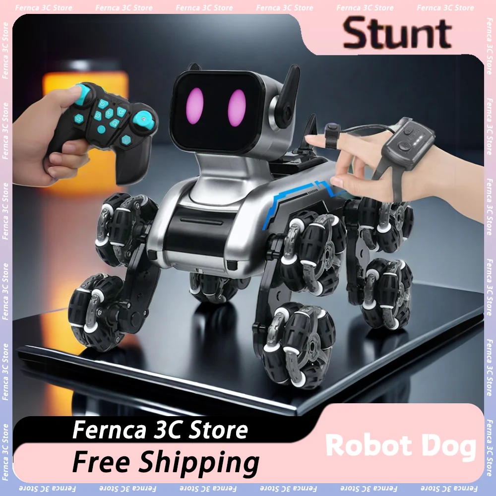 Stunt Eight Robot Dog Wheel Smart Remote Fancy Control Robot Remote Control Toy Children's Electric Mechanical Dog Custom Gift